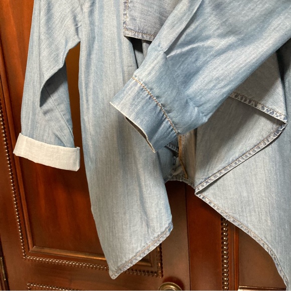 Girls Chambray Denim Jacket Size 8 Medium Kids - Picture 4 of 5